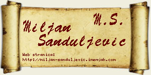 Miljan Sanduljević vizit kartica
